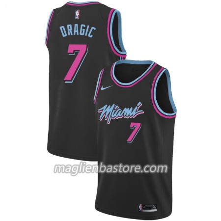 Maglia NBA Miami Heat Goran Dragic 7 2018-19 Nike City Edition Nero Swingman - Uomo